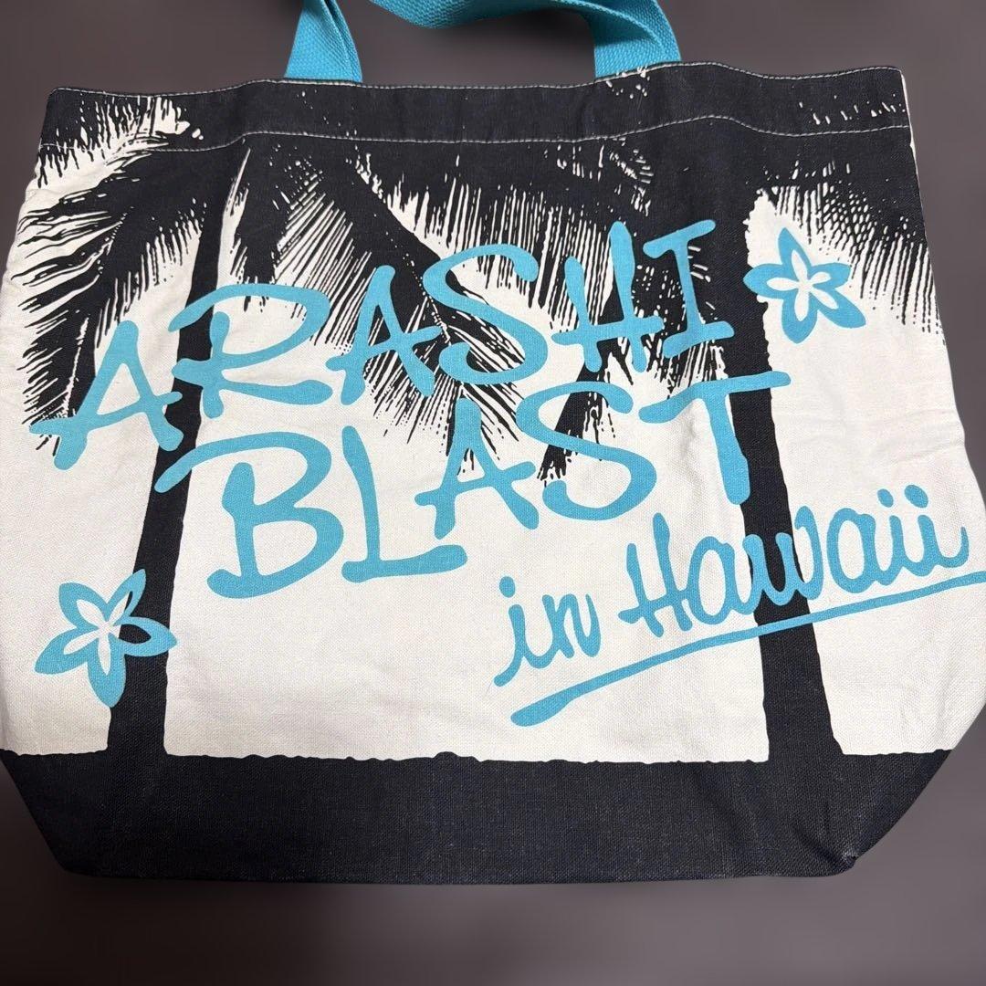 嵐　赤　櫻井翔　トートバッグ　ラゲッジマーク　ネックストラップ