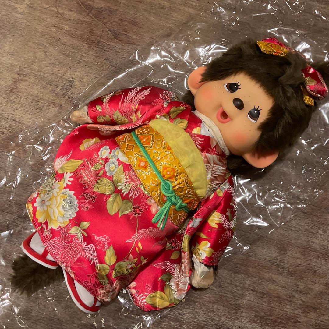 新品 未使用！振袖 モンチッチ Ｌ 女の子 大きい ぬいぐるみ 人形 セキグチ