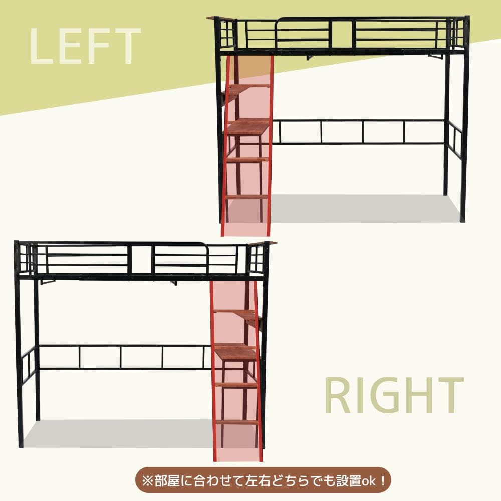 新生活応援！耐荷重150kgロフトベッド 一人暮らし 部屋　WHTIE
