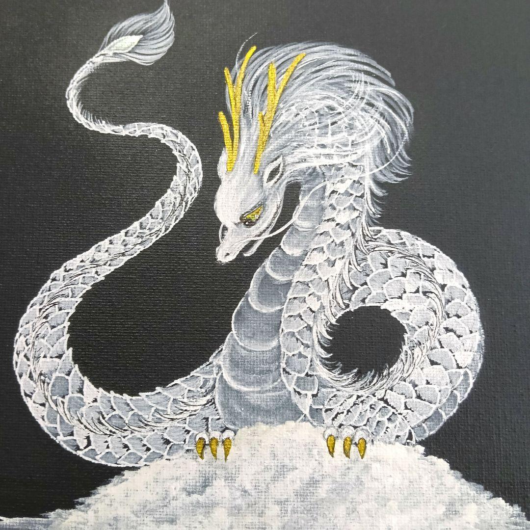 No.506 F4キャンバス アクリル絵画 開運絵画 龍神絵画 白龍