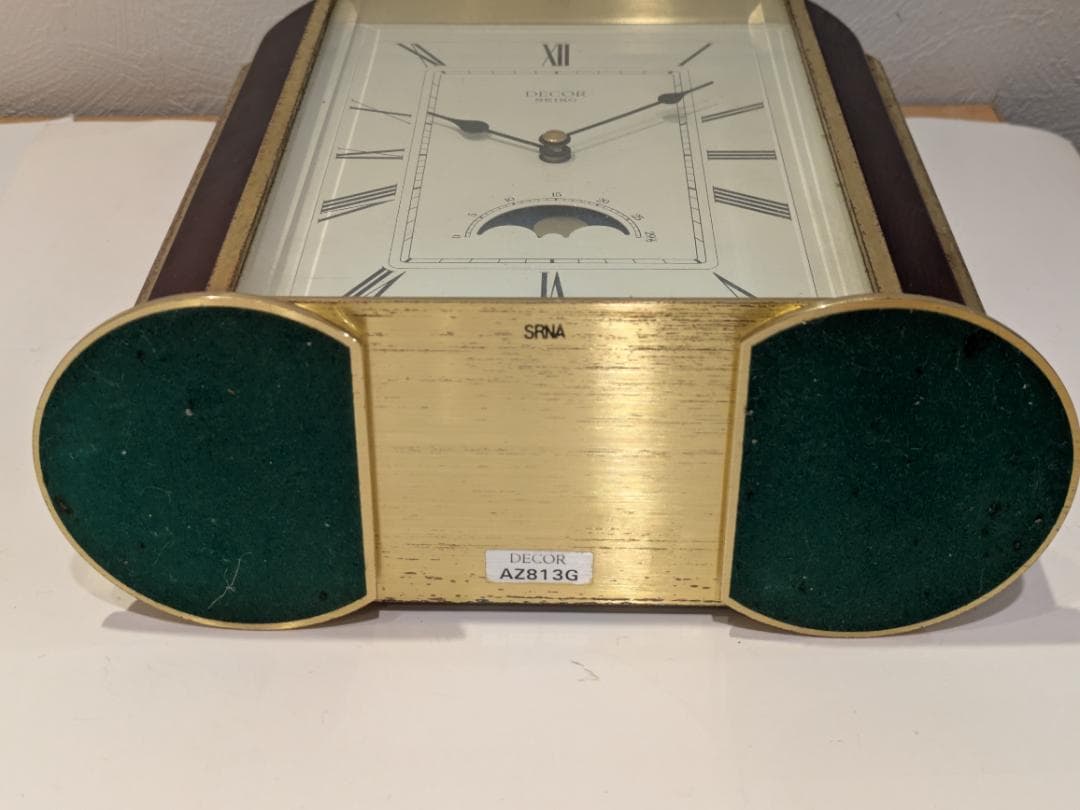 DECOR SEIKO ムーンフェイズ 置時計 AZ813G デコール セイコー