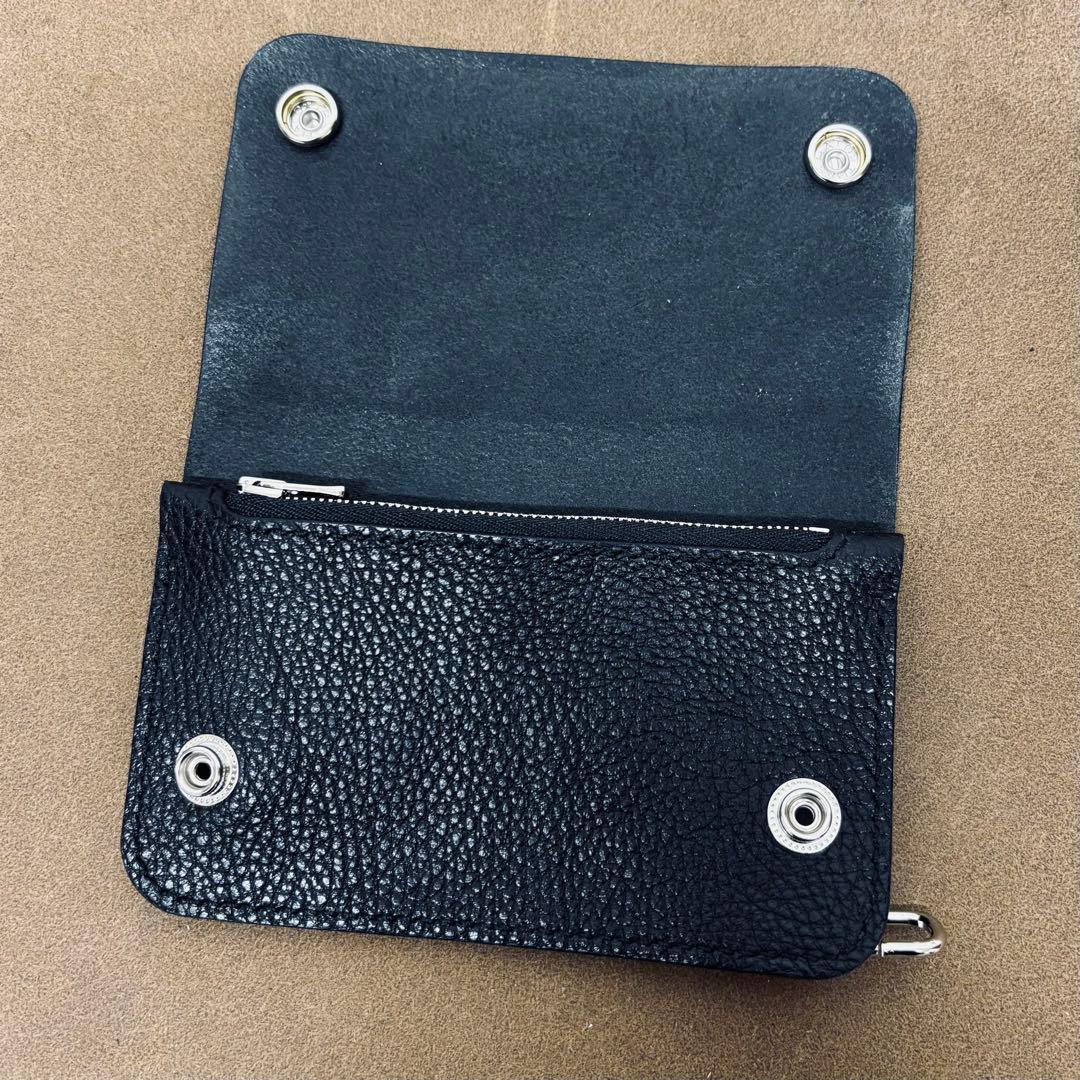 トラッカーウォレット　ミドル　黒　2層　極薄　キップシュリンク　MARYAM