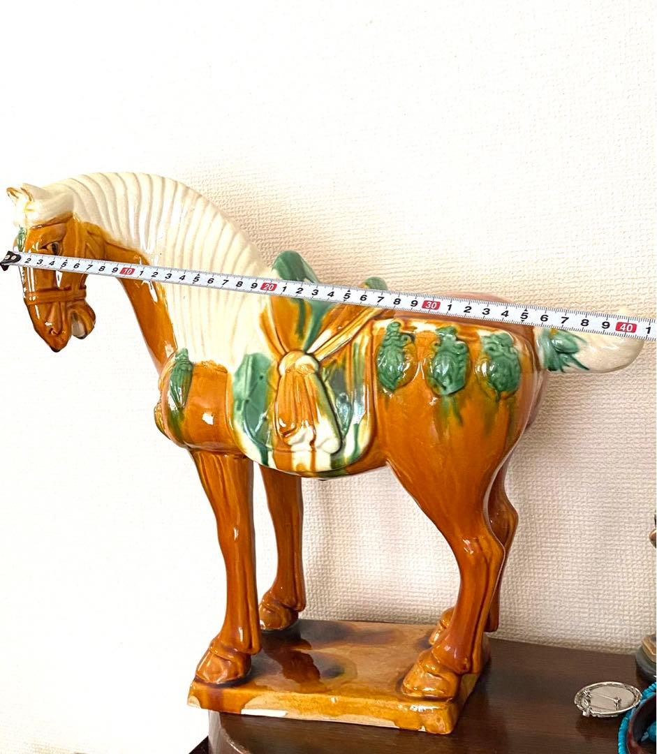 唐三彩 千里馬彫塑像