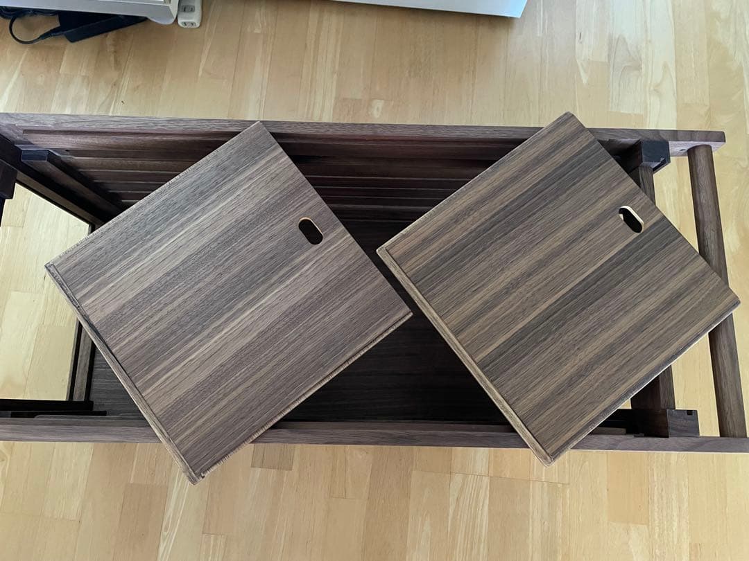 IKIKI シェルフコンテナ L ウォルナット・スパイク・レインカバー付