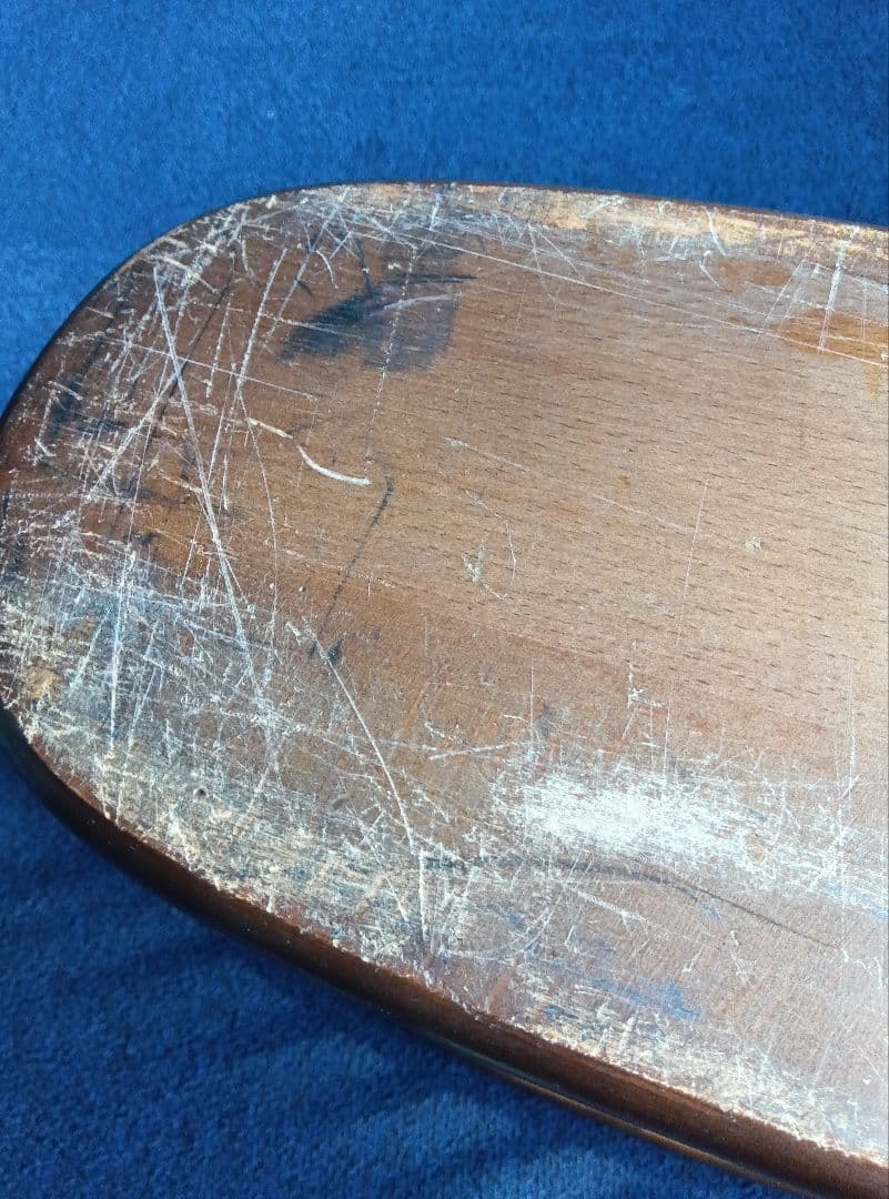 木製オーバル型マガジンラック　ヴィンテージ　キツツキマーク　飛騨産業