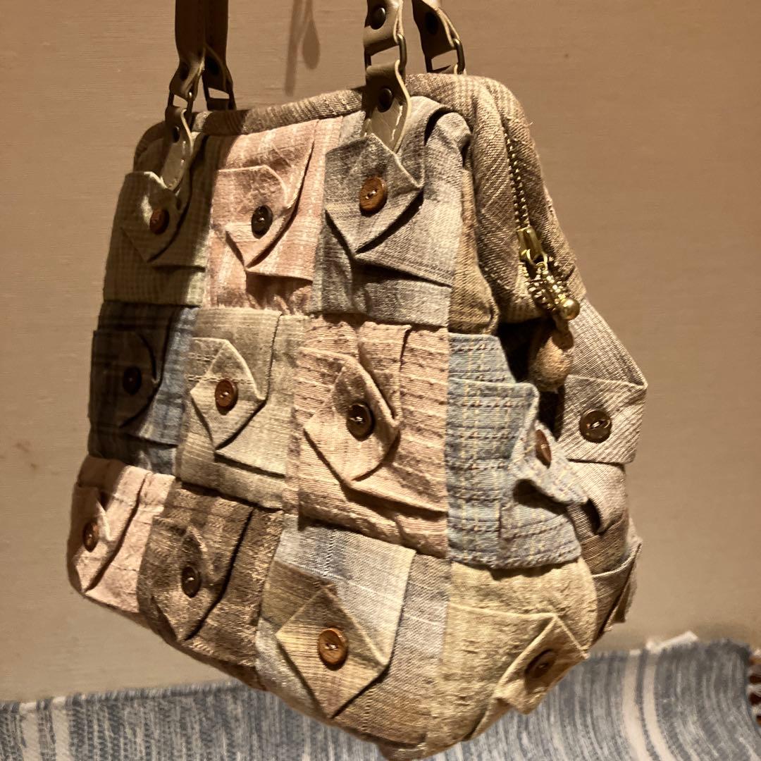 ハンドメイド　パッチワーク　キルト　バック