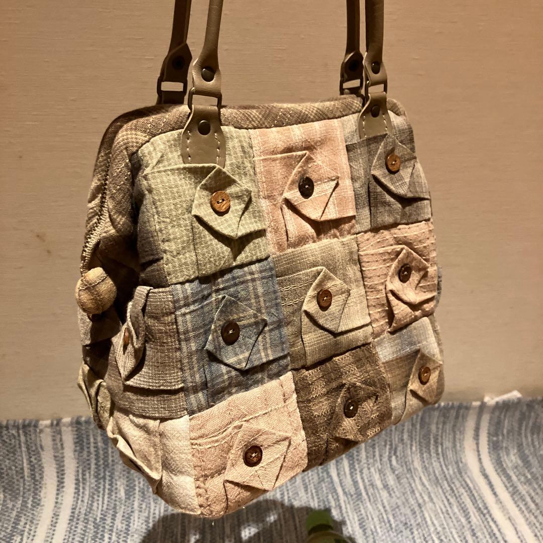 ハンドメイド　パッチワーク　キルト　バック