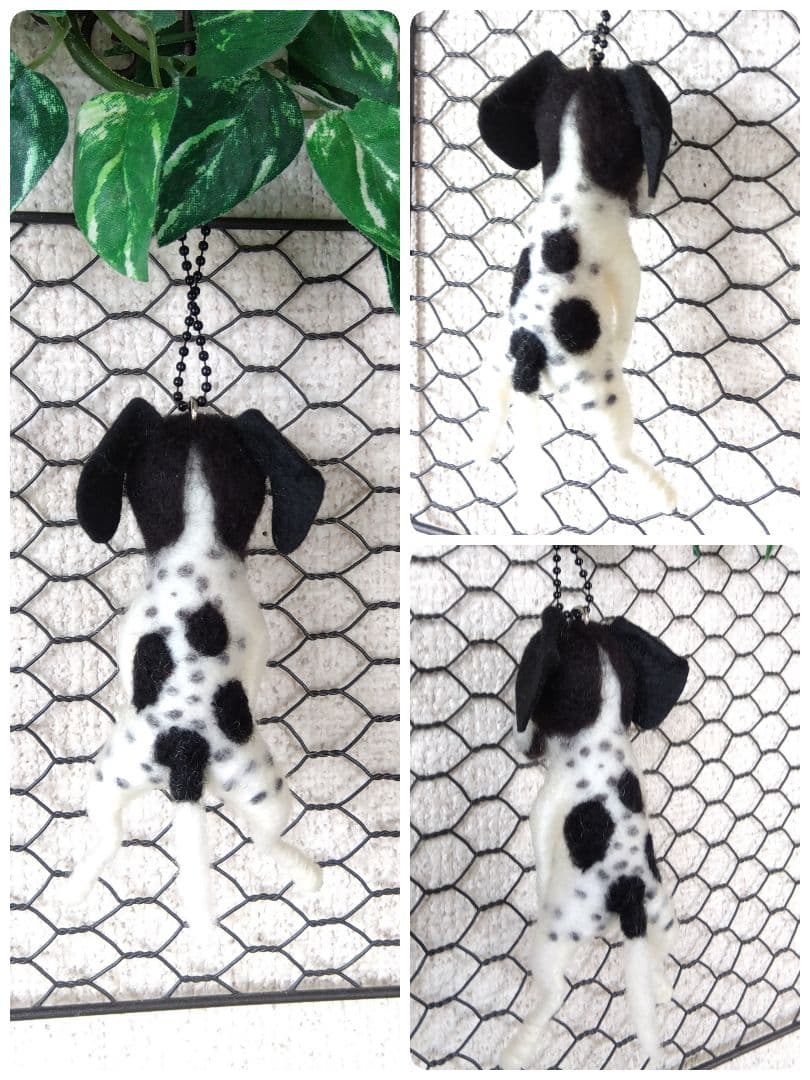 羊毛フェルト　ポインター　犬　チャーム