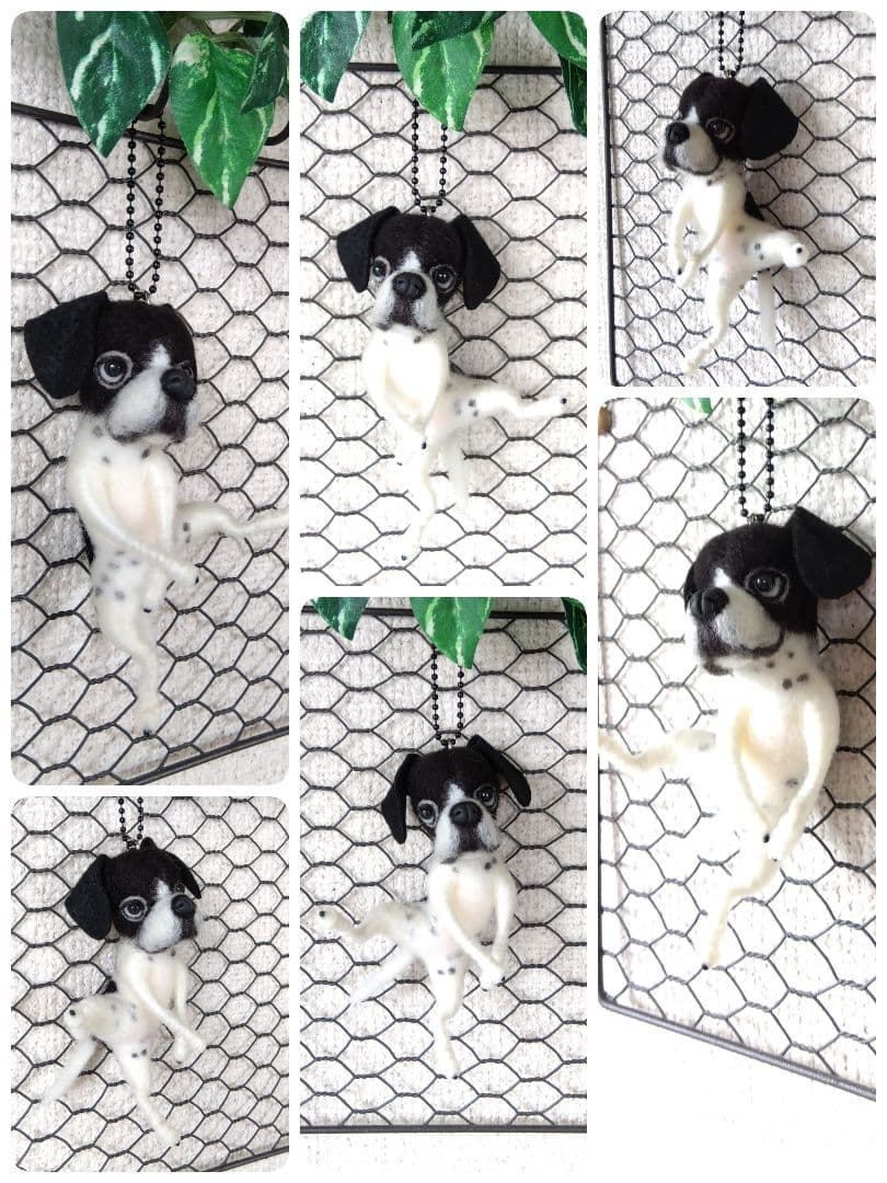 羊毛フェルト　ポインター　犬　チャーム