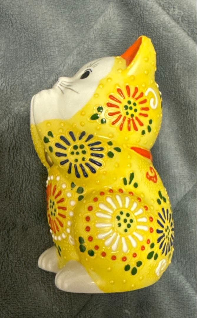 おいのり猫　招き猫　作家さん　レア　ドラミちゃん好きな方にも　金彩