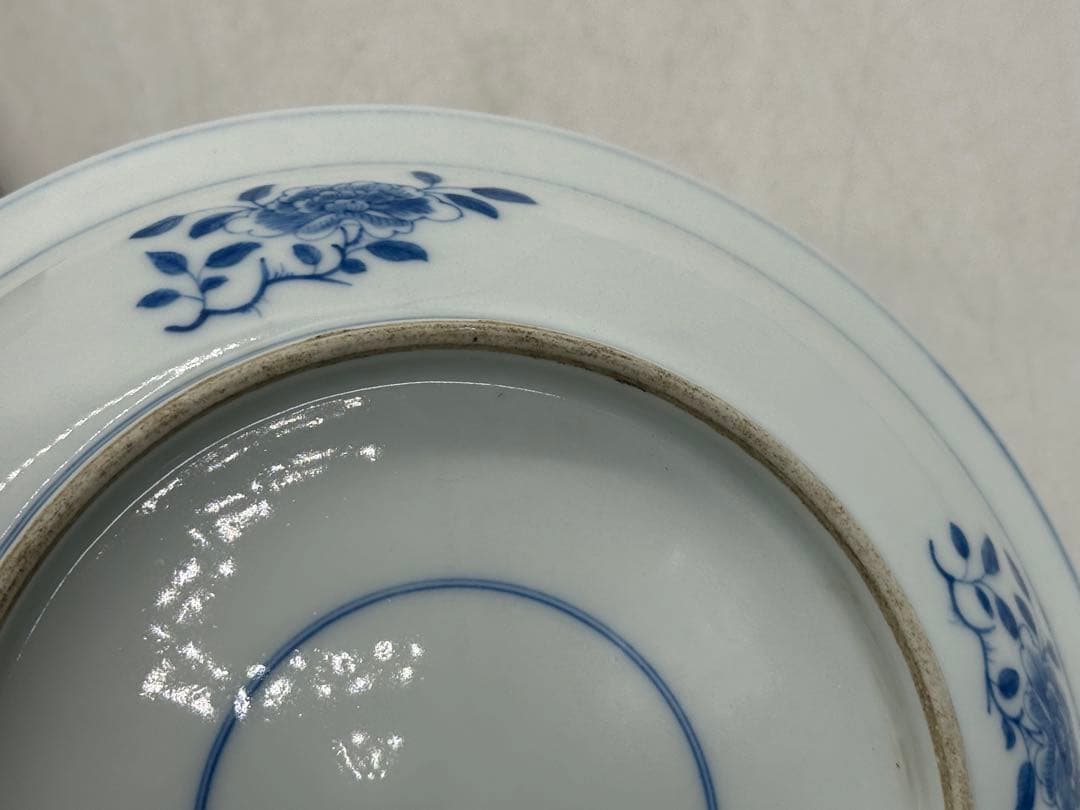 中国　清時代　染付　博古紋鉢　木箱入　送料込み260318