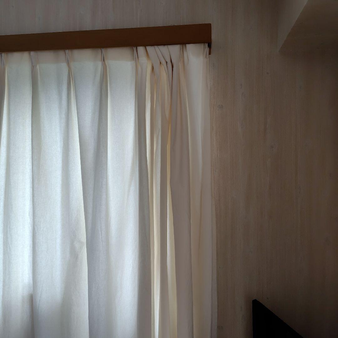 無印良品　綿洗いざらし平織プリーツカーテン　生成２枚