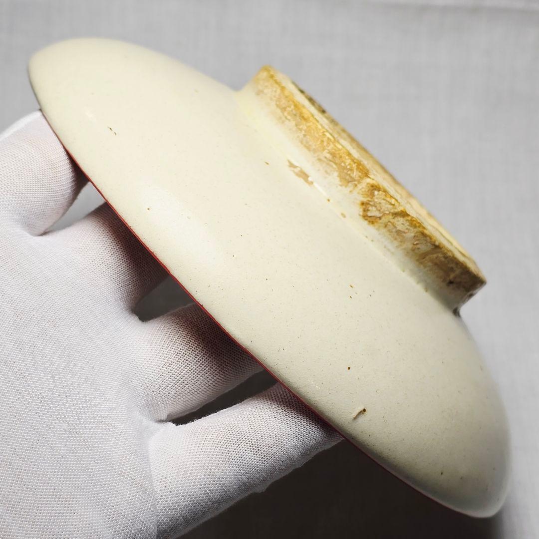 舶来品 古磁 磁州窯 紅緑彩 手描き 宋代持蓮唐子図 観賞皿 筆洗 筆舐 逸品