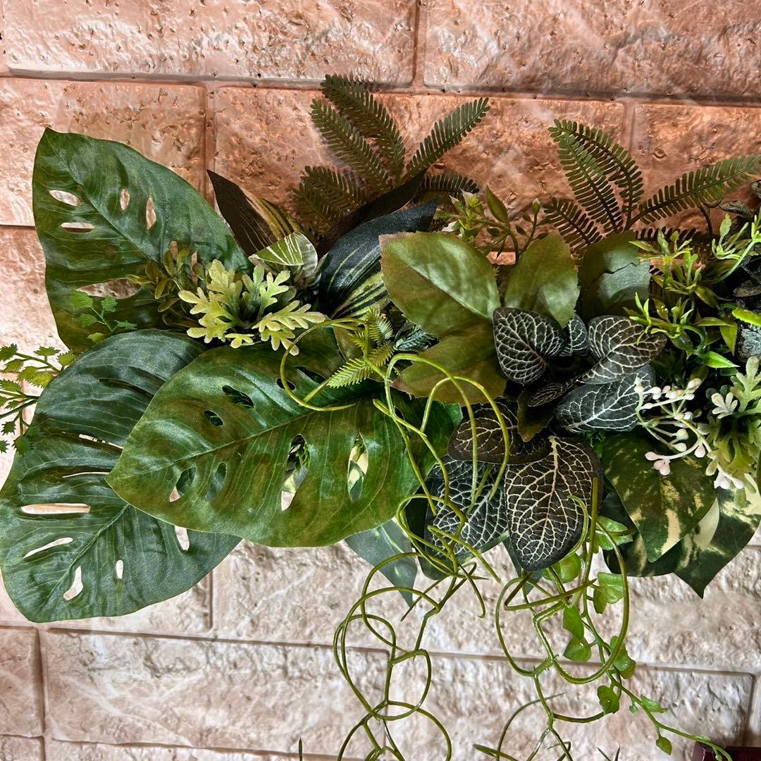 光触媒　人工観葉植物　ウォールグリーン　フェイクグリーン　壁掛け6048