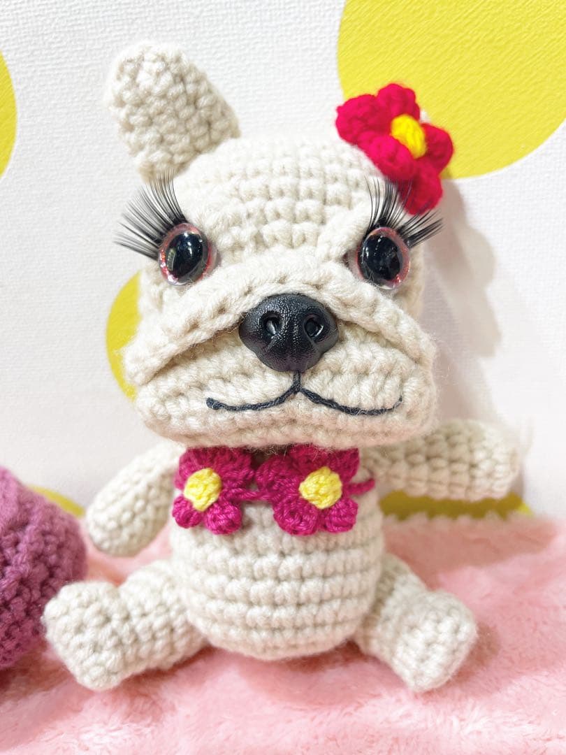 フレンチブルドッグあみぐるみ  クリーム1体
