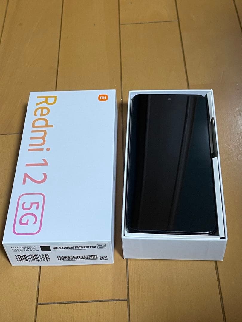 【中古品】Xiaomi Redmi 12 5G 本体 ブラック クリアケース付き