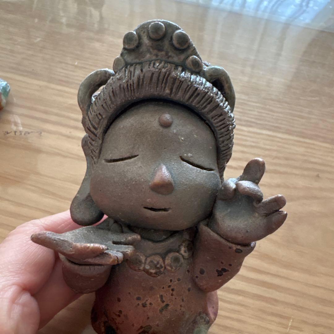 作家ハンドメイド　観音様　焼き物