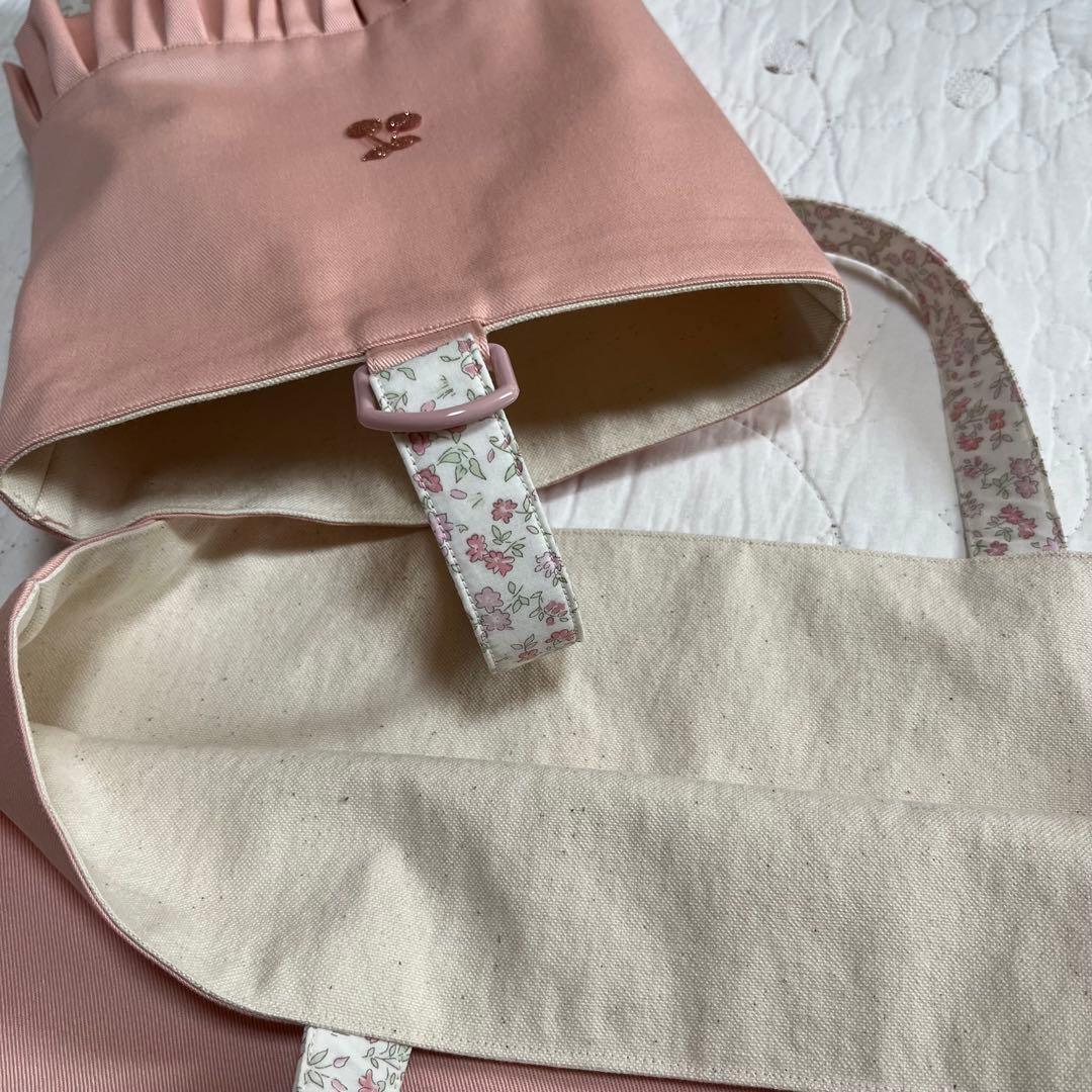 レッスンバッグ　着替え袋　靴袋　3点セット　リバティ　メドウテイルズ ピンク