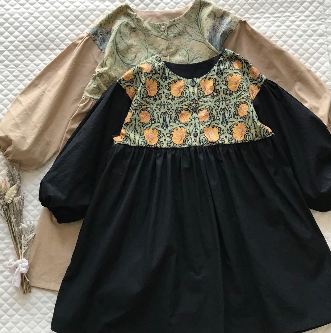 【ヨークワンピース80〜150size】ウィリアムモリス