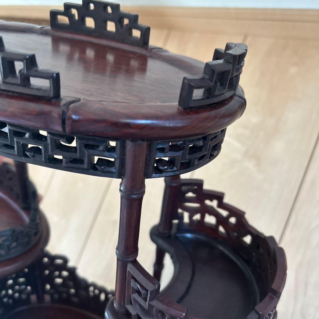 木製 盆栽用古作飾り台 骨董品 木工 小品用 香炉台 瓶台 花台 盆栽台