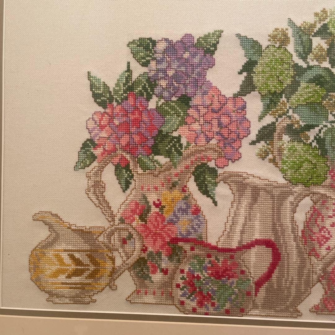 スェーデン刺繍額箱あり