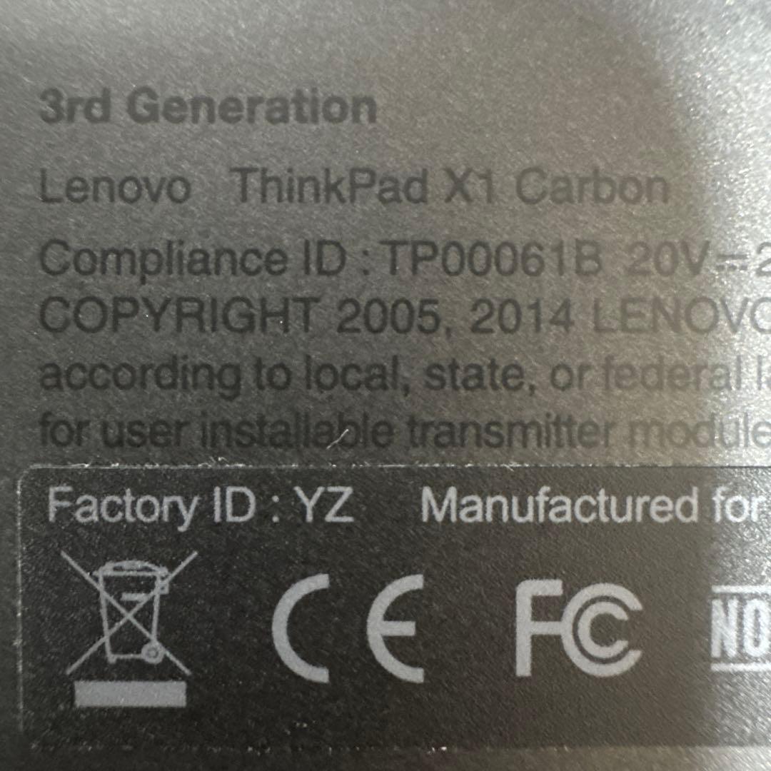 ThinkPad X1 Carbon 3rd Gen リカバリーメディア付