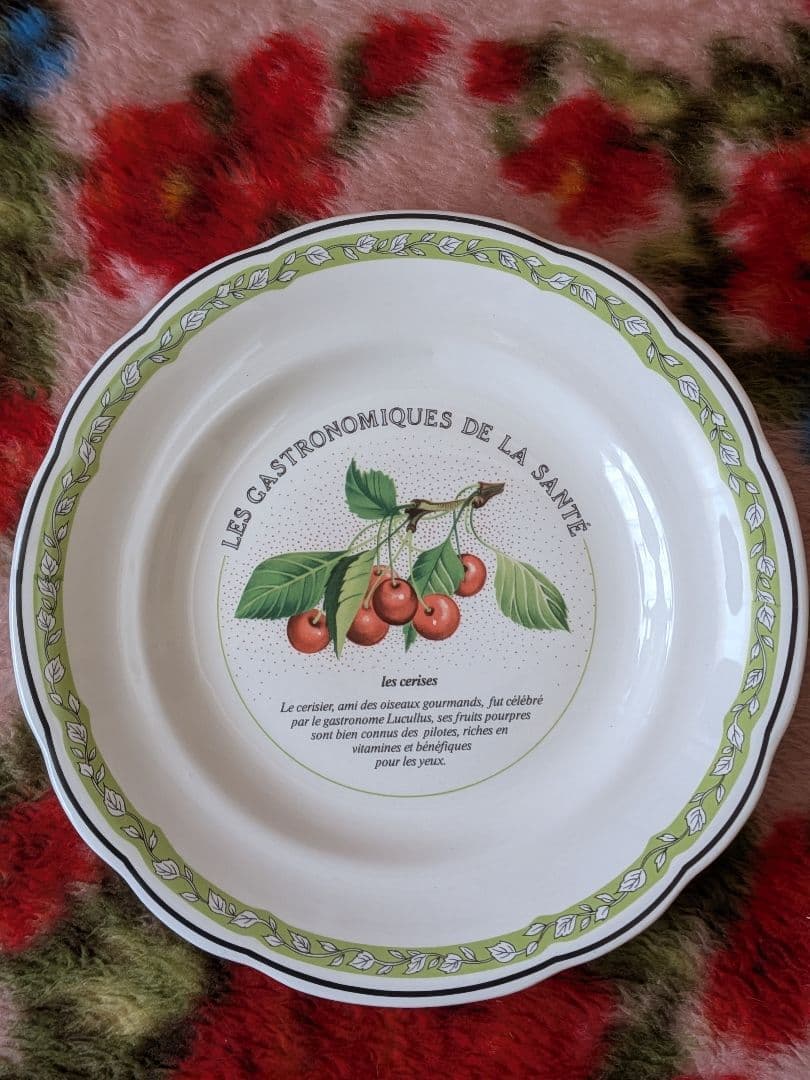 GIEN フルーツ柄プレート3枚　クィーンズ テディベア1枚