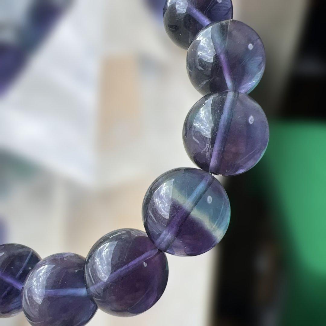 天然石　フローライト　ブレスレット　14ミリ　大玉