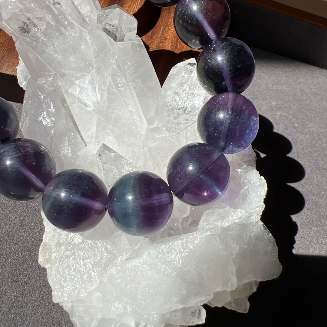 天然石　フローライト　ブレスレット　14ミリ　大玉