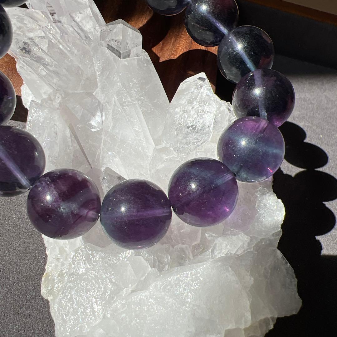 天然石　フローライト　ブレスレット　14ミリ　大玉