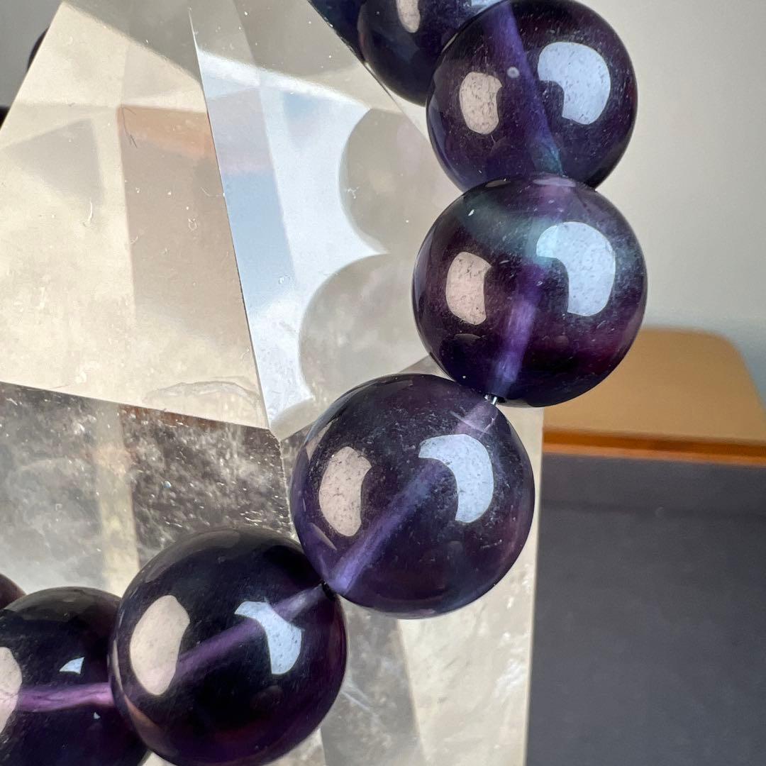 天然石　フローライト　ブレスレット　14ミリ　大玉