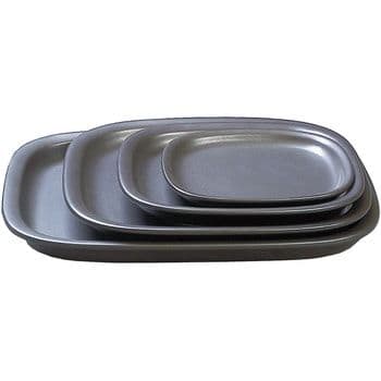 【廃盤品】柳宗理 セラミック プラター＆角大プレート 白黒各2枚の4枚