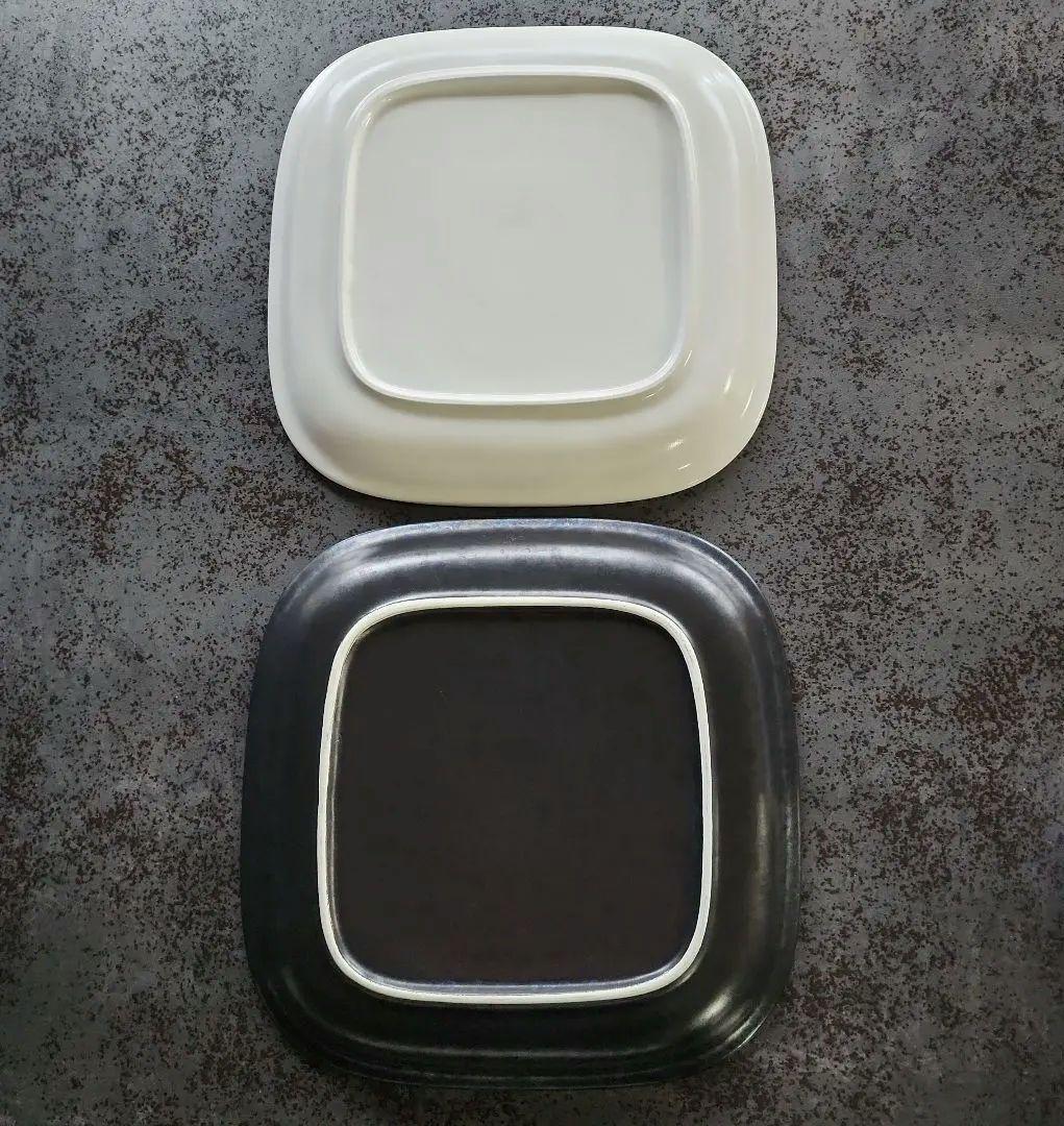 【廃盤品】柳宗理 セラミック プラター＆角大プレート 白黒各2枚の4枚