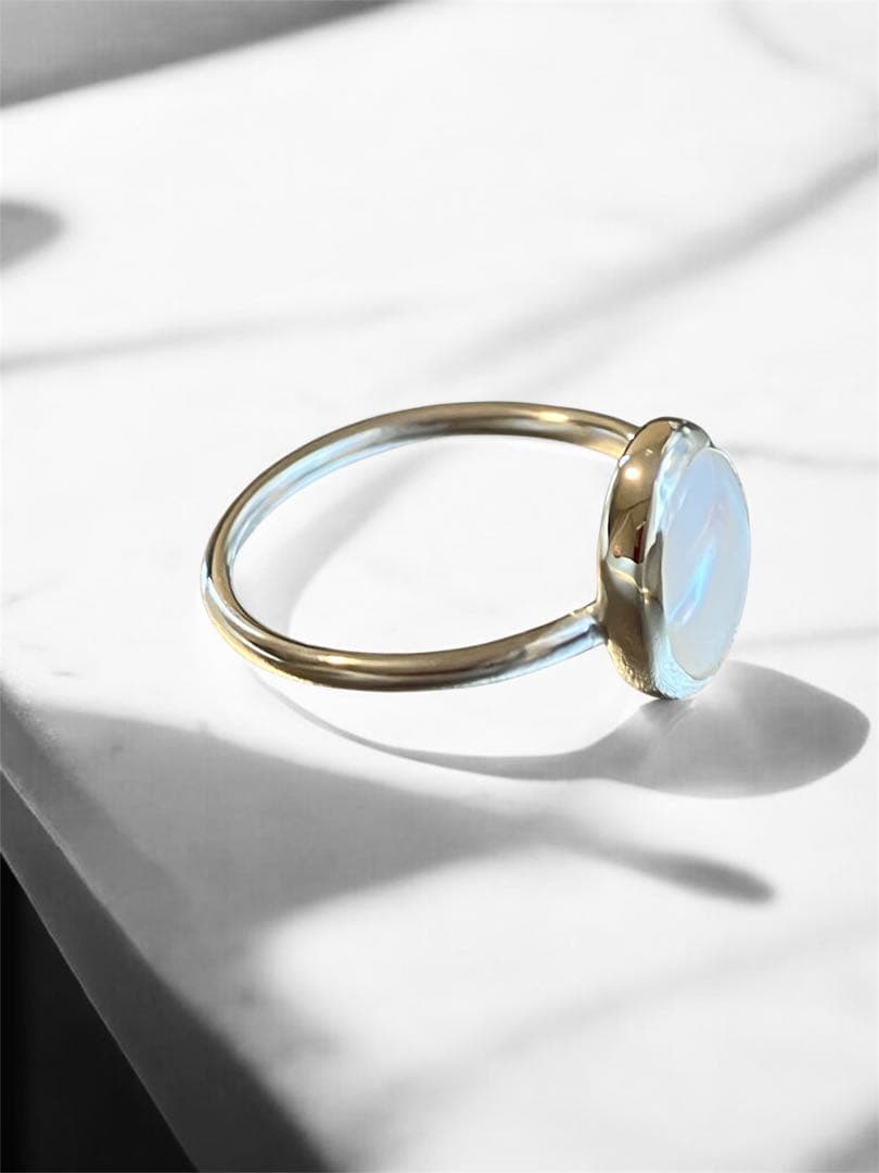 ハンドメイド　シルバーリング　ホワイトシェル　12.5号