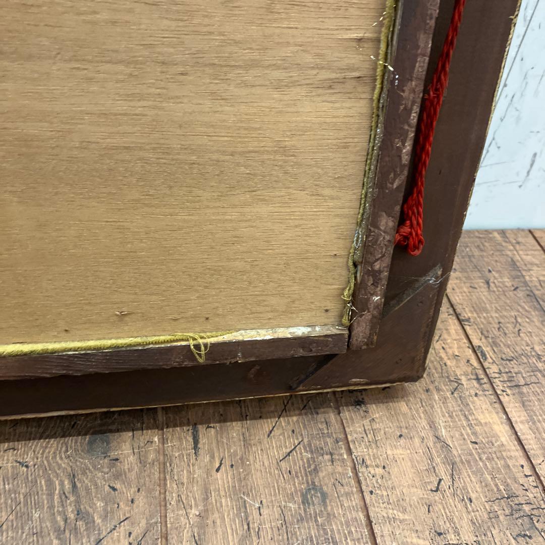 昭和レトロ 刺繍画 刺繍絵 鷹 松 縁起物 絵画 美術 芸術 額縁 額装 飾り