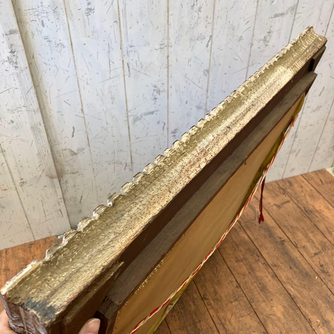 昭和レトロ 刺繍画 刺繍絵 鷹 松 縁起物 絵画 美術 芸術 額縁 額装 飾り