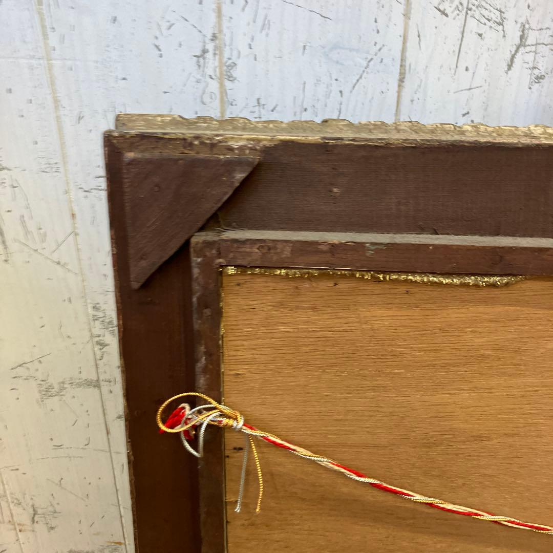 昭和レトロ 刺繍画 刺繍絵 鷹 松 縁起物 絵画 美術 芸術 額縁 額装 飾り