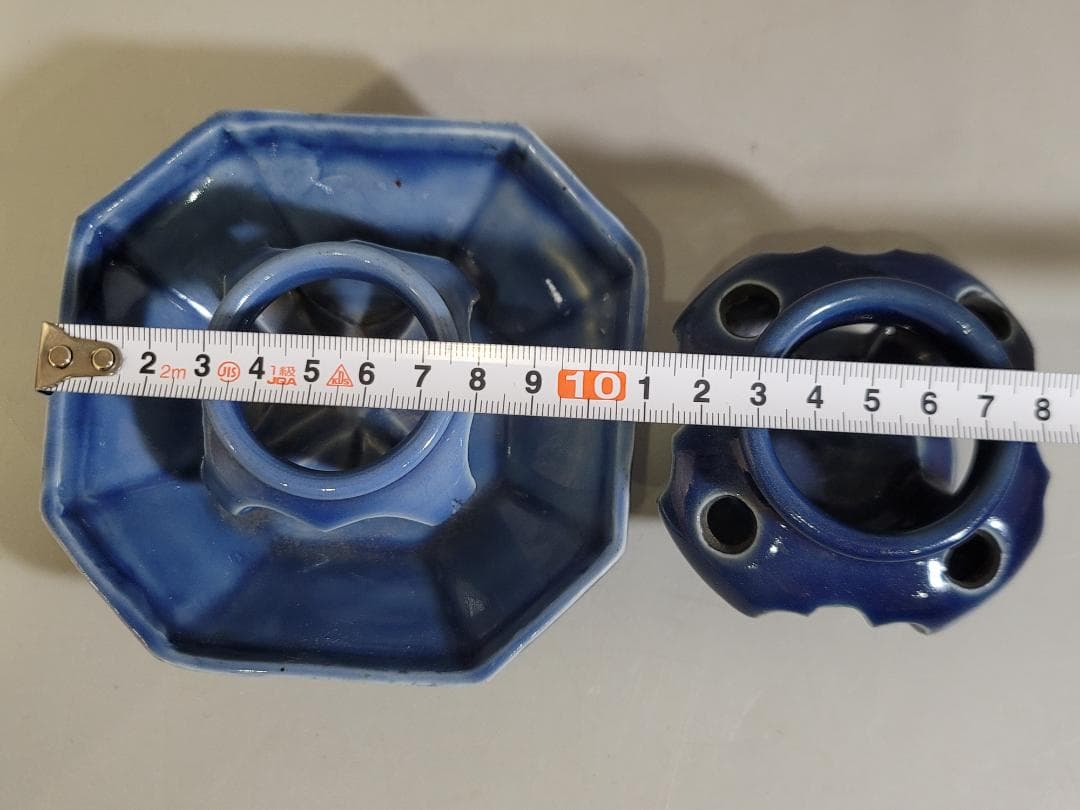 古伊万里 瑠璃 盃台 二件 DT463