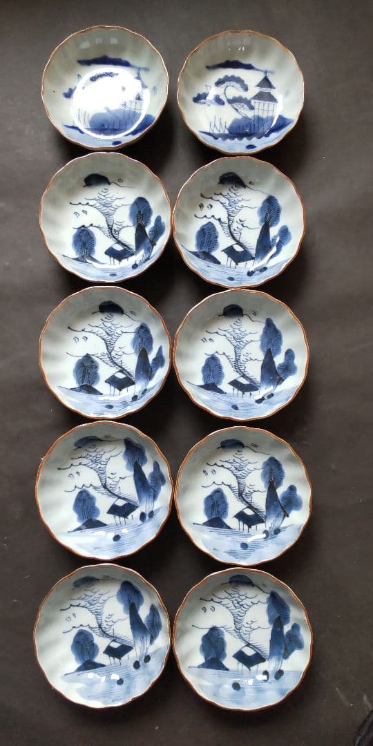 明治17年 古伊万里 膾皿10枚　骨董　アンティーク