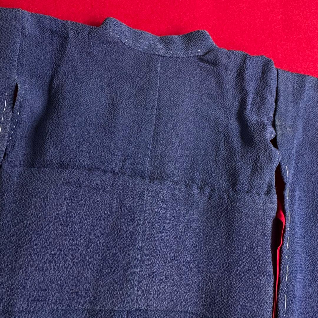 市松人形 12号(42cm)サイズの着物　比翼仕立て　オーシャンブルー　蔦花