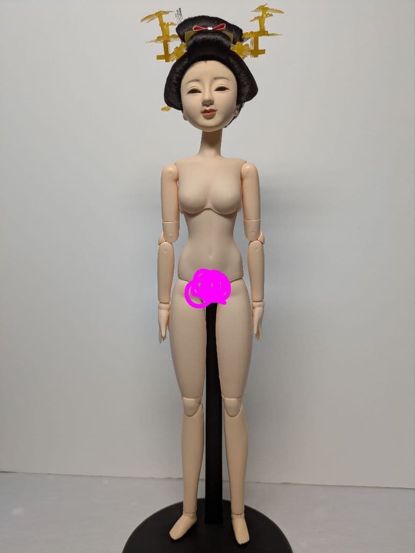 1/6胡粉仕上げのヘッド付ドール花嫁『千鶴』衣装とドールスタンド付き