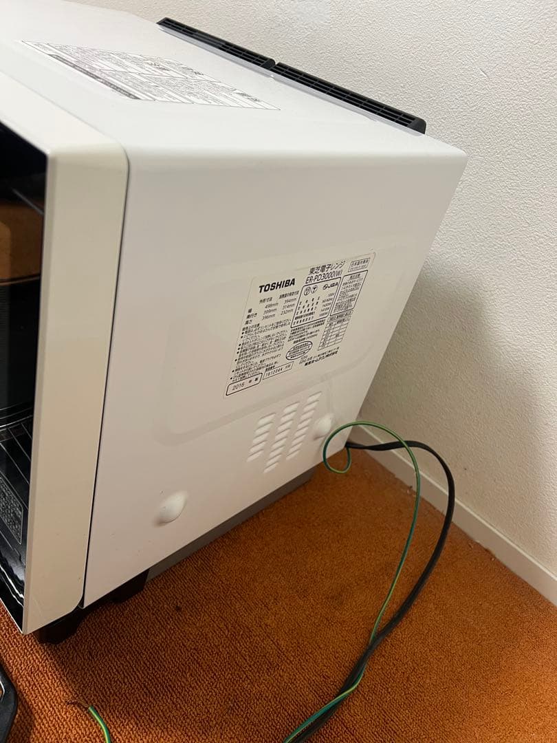 美品 東芝 電子レンジ ER-PD3000(R)オーブンレンジ 電子レンジ