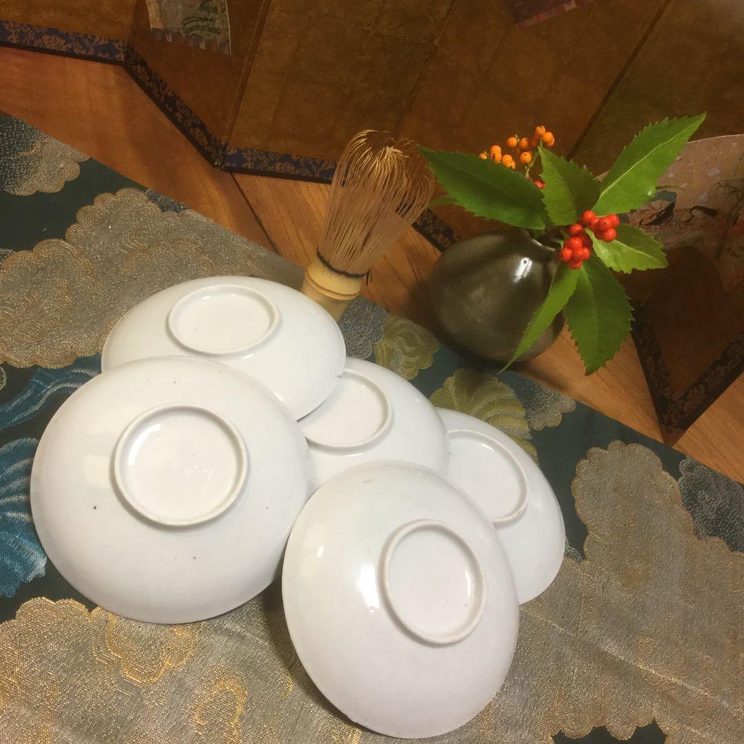 342 古伊万里 染錦手 小皿 アザミ紋様 5枚