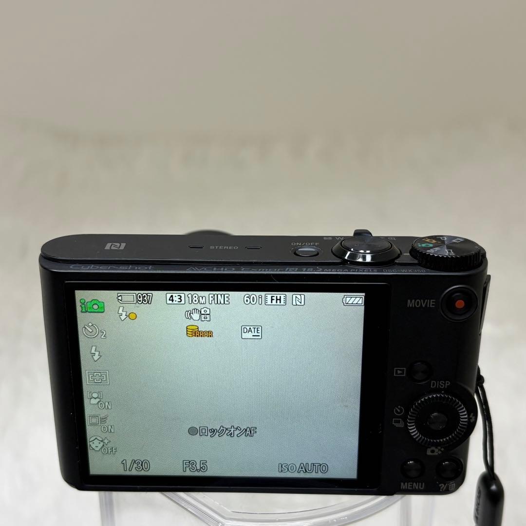 美品　SONY カメラ　DSC-WX350 SDカード　ブラック　コンデジ　可動
