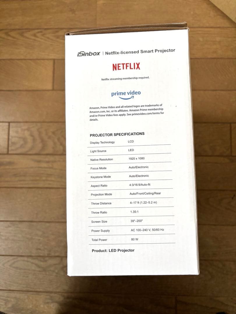 プロジェクター 家庭用　小型　天井投影　Netflix YouTube