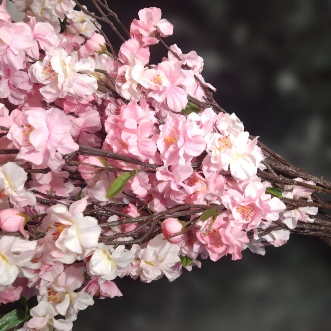造花 白 ピンク 薄紅色の桜 １０本