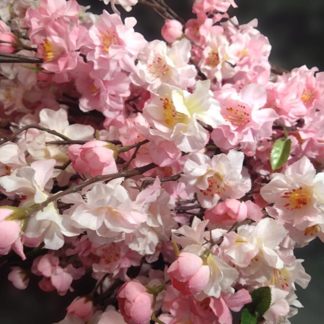 造花 白 ピンク 薄紅色の桜 １０本