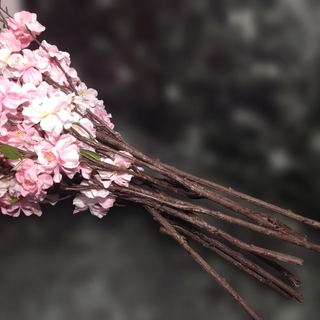造花 白 ピンク 薄紅色の桜 １０本