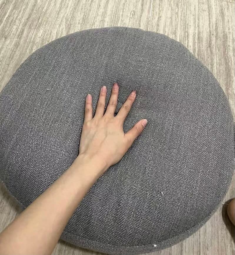 円形ファブリッククッション グレー 直径約40cm