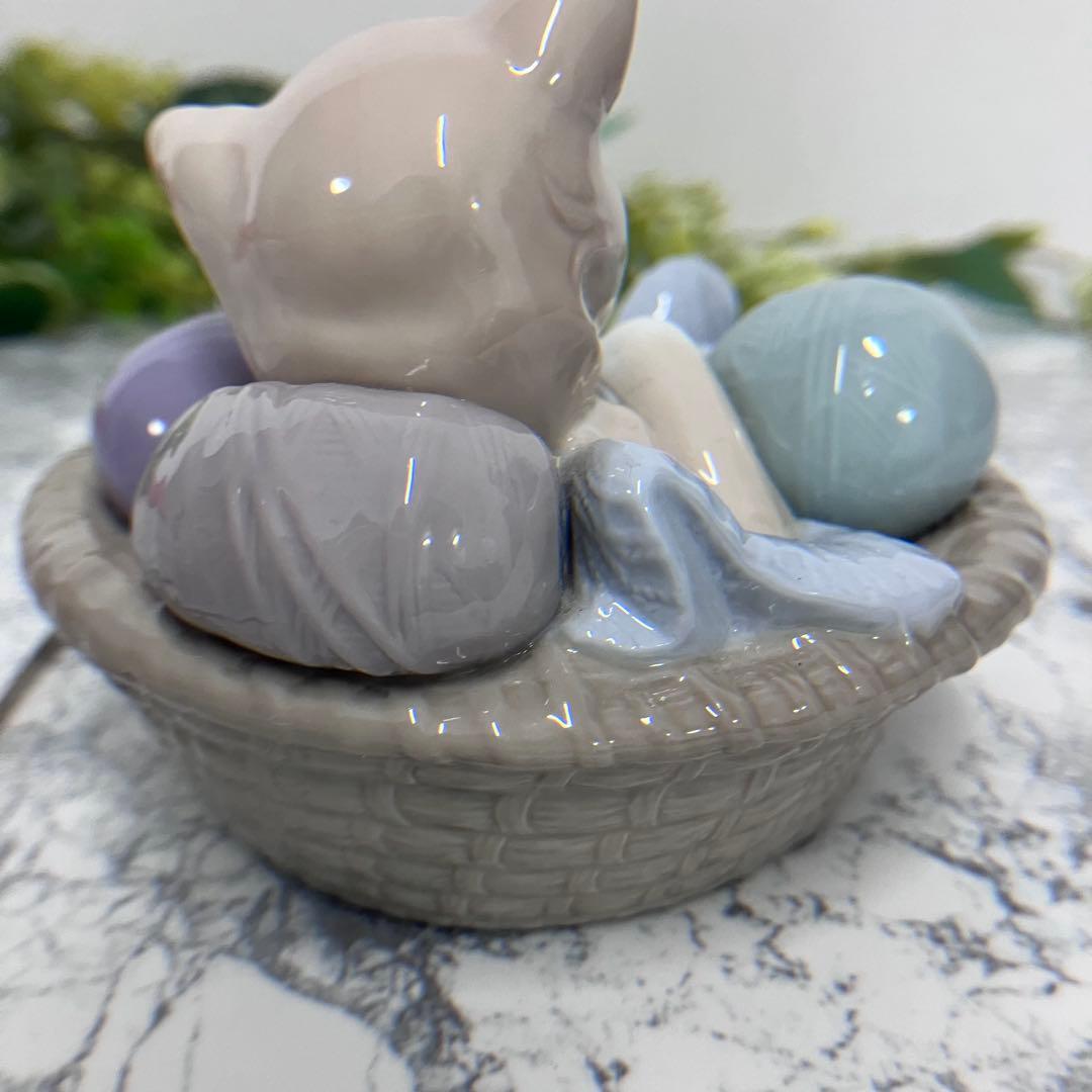美品 リアドロ 猫 子猫 NAO毛糸 置物 ✴︎